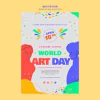 Free PSD flat design world art day template