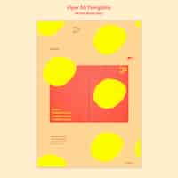 무료 PSD 평면 디자인 세계 책의 날 포스터 템플릿