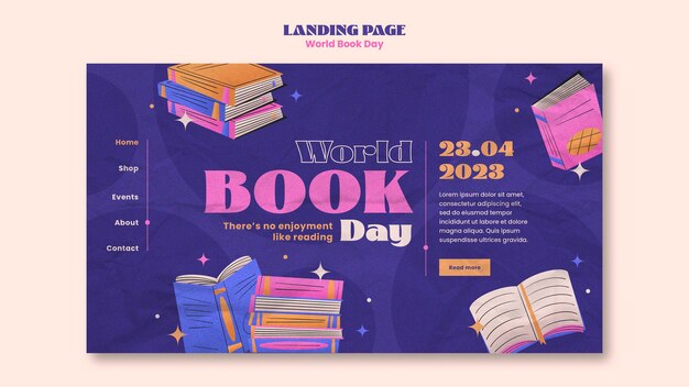 flat design world book day template