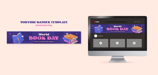 Free PSD flat design world book day template