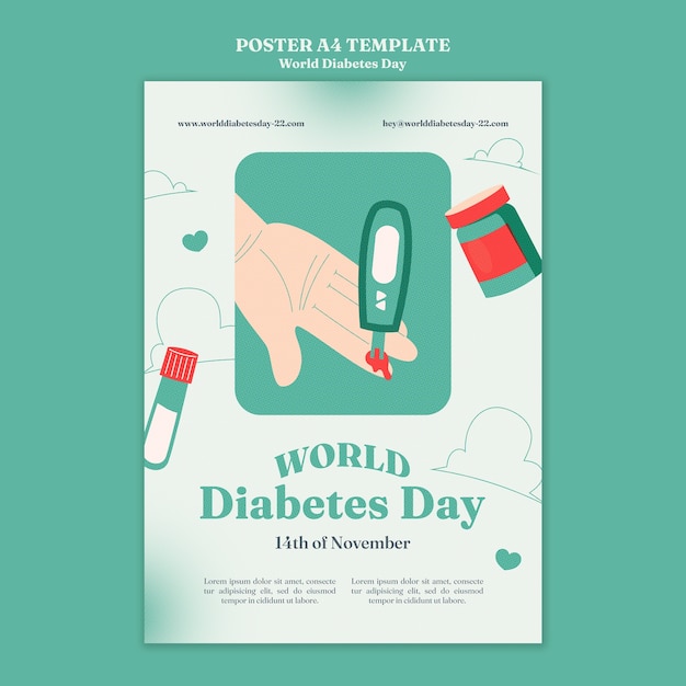 Modello di design piatto giornata mondiale del diabete