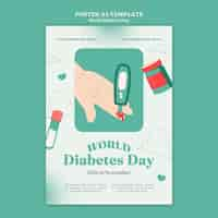 Free PSD flat design world diabetes day template