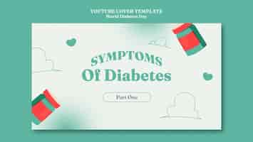 Free PSD flat design world diabetes day template