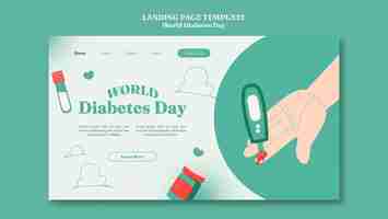 Бесплатный PSD Плоский дизайн шаблона всемирного дня диабета