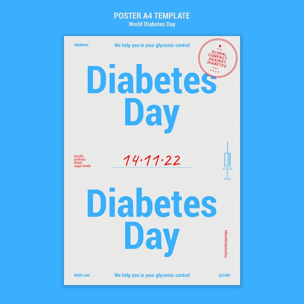 Modello di design piatto giornata mondiale del diabete