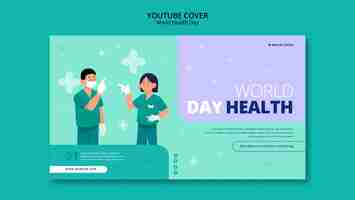 Free PSD flat design world health day template