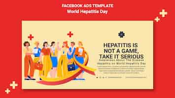 Free PSD flat design world hepatitis day facebook template