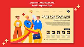 Free PSD flat design world hepatitis day landing page