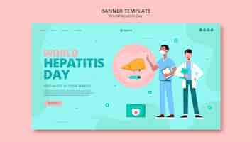 Free PSD flat design world hepatitis day landing page