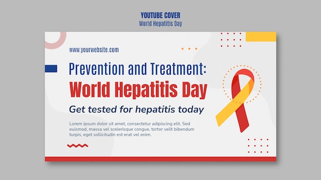 Free PSD flat design world hepatitis day youtube cover template