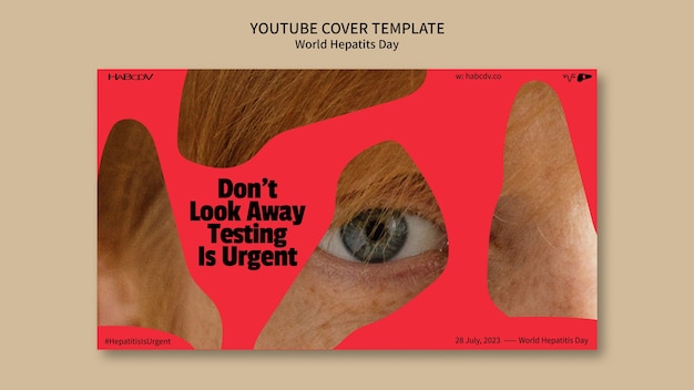 Flat design world hepatitis day youtube cover template