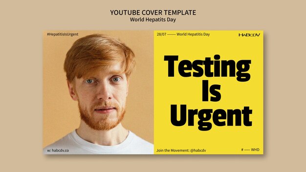 Free PSD flat design world hepatitis day youtube cover template