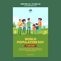 PSD gratuito modello di giornata mondiale della popolazione design piatto