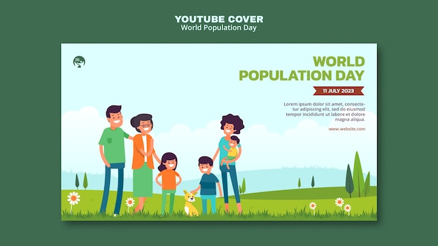 flat design world population day template