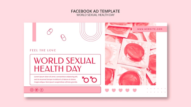 Flat design world sexual health day  facebook template