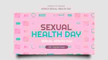 Free PSD flat design world sexual health day  facebook template