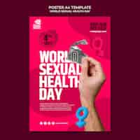 Free PSD flat design world sexual health day template