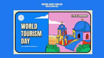 Free PSD flat design world tourism day template