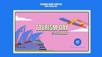 Free PSD flat design world tourism day template