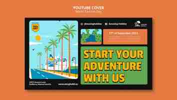 Free PSD flat design world tourism day youtube cover