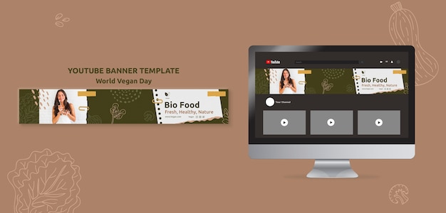 Flat design world vegan day template