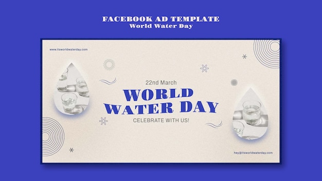 Free PSD flat design world water day template