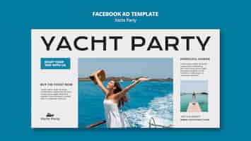 Free PSD flat design yacht party template