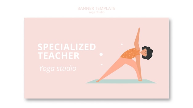 PSD gratuito modello di studio di yoga design piatto