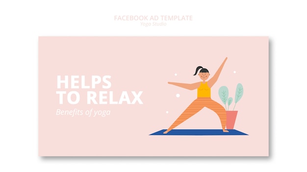 Free PSD flat design yoga studio template