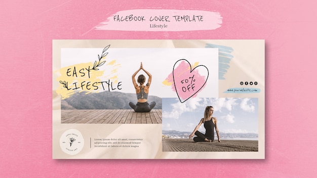 Free PSD flat design yoga template