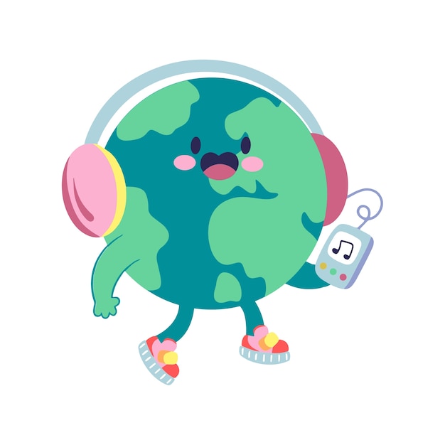 Flat earth planet illustration