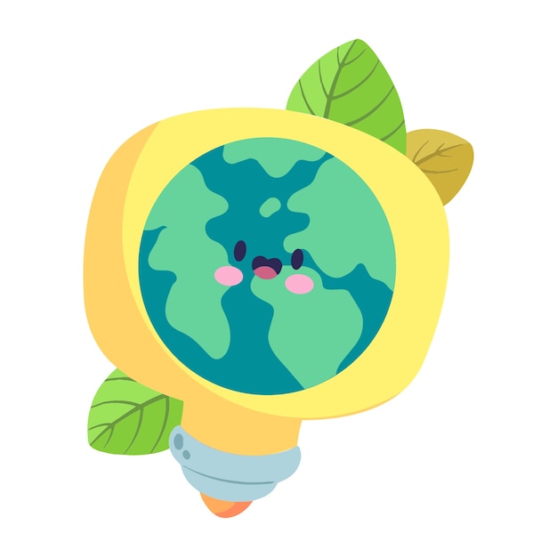 Free PSD flat earth planet illustration