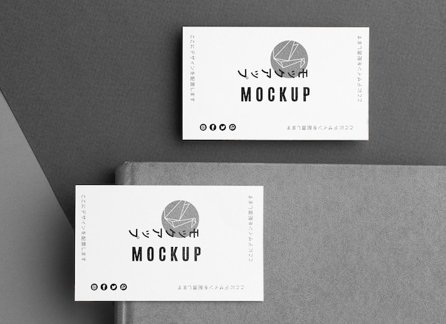 Flat lay business card mock-up