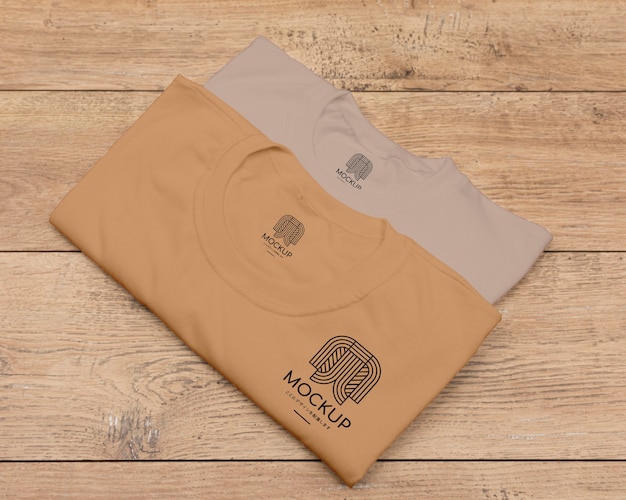 Flat lay of t-shirt concept mock-up