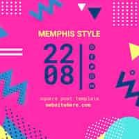 Free PSD flat pink memphis style background