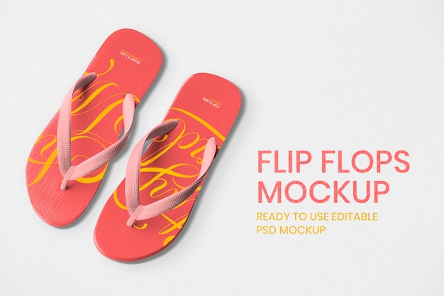 Free PSD flip flops mockup psd summer footwear fashion