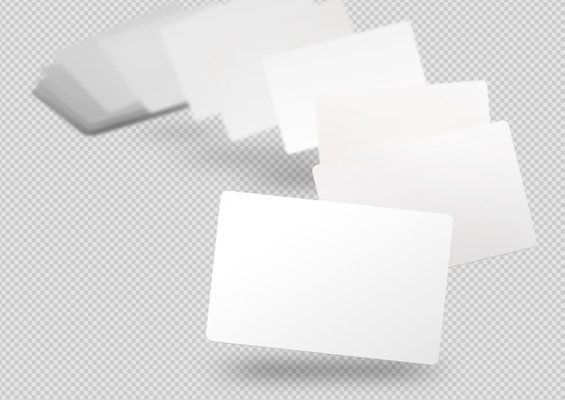Free PSD floating blurred business cards