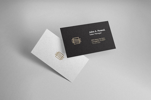 Floating business card mockup