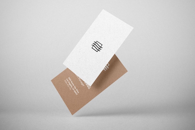 Floating business card mockup