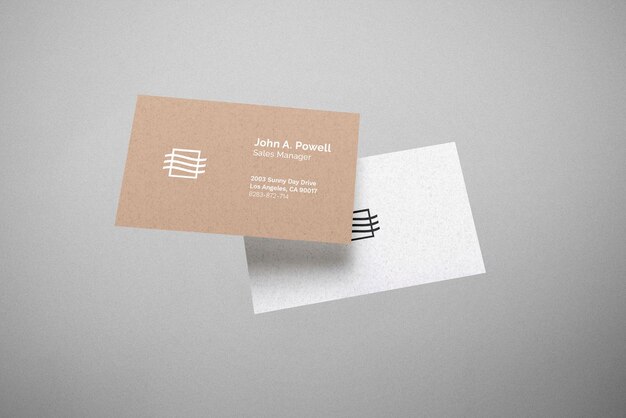 Floating business card mockup