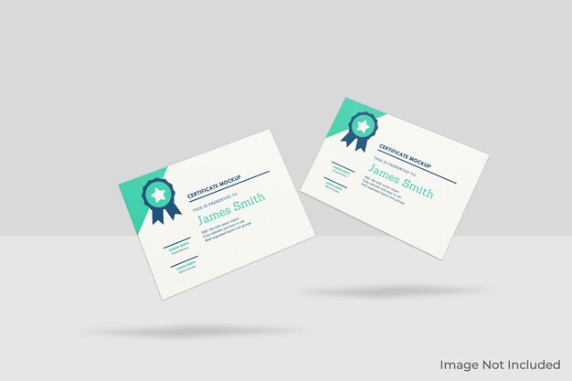 Download Premium PSD | Floating certificate mockup design