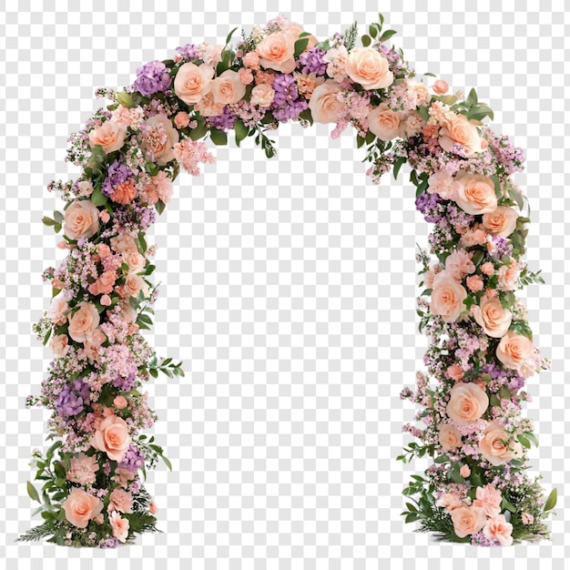花のアーチ ロマンチックな結婚式の入り口