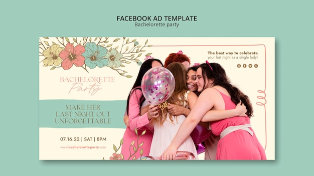 Floral bachelorette party facebook template