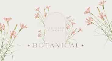 Free PSD floral background with beautiful isolated flowers and leaves