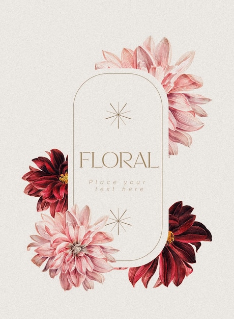 Floral background with beautiful isolated flowers and leaves