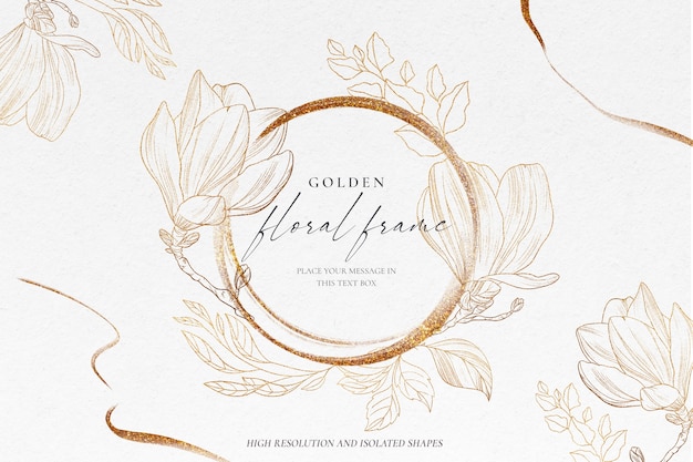floral background with golden nature