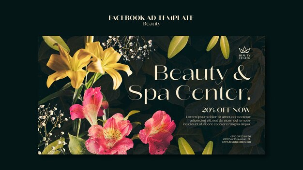 floral beauty concept facebook template