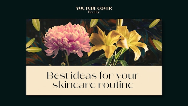 Free PSD floral beauty concept   youtube cover