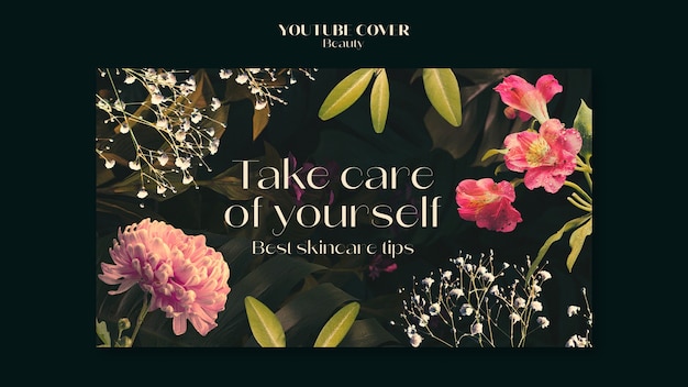 Free PSD floral beauty concept   youtube cover