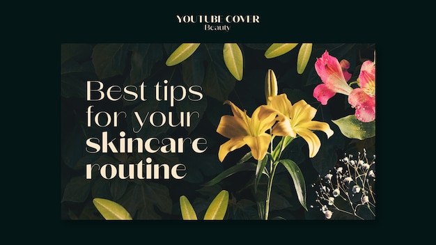 Free PSD floral beauty concept   youtube cover